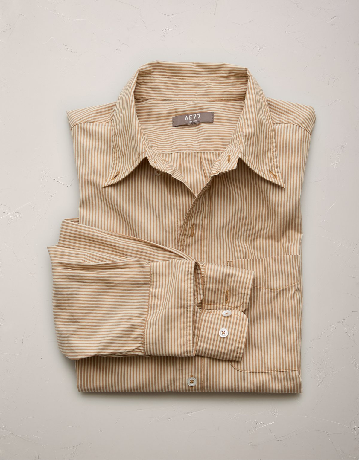 AE77 Premium Relaxed Striped Poplin Button-Up Shirt - image 5