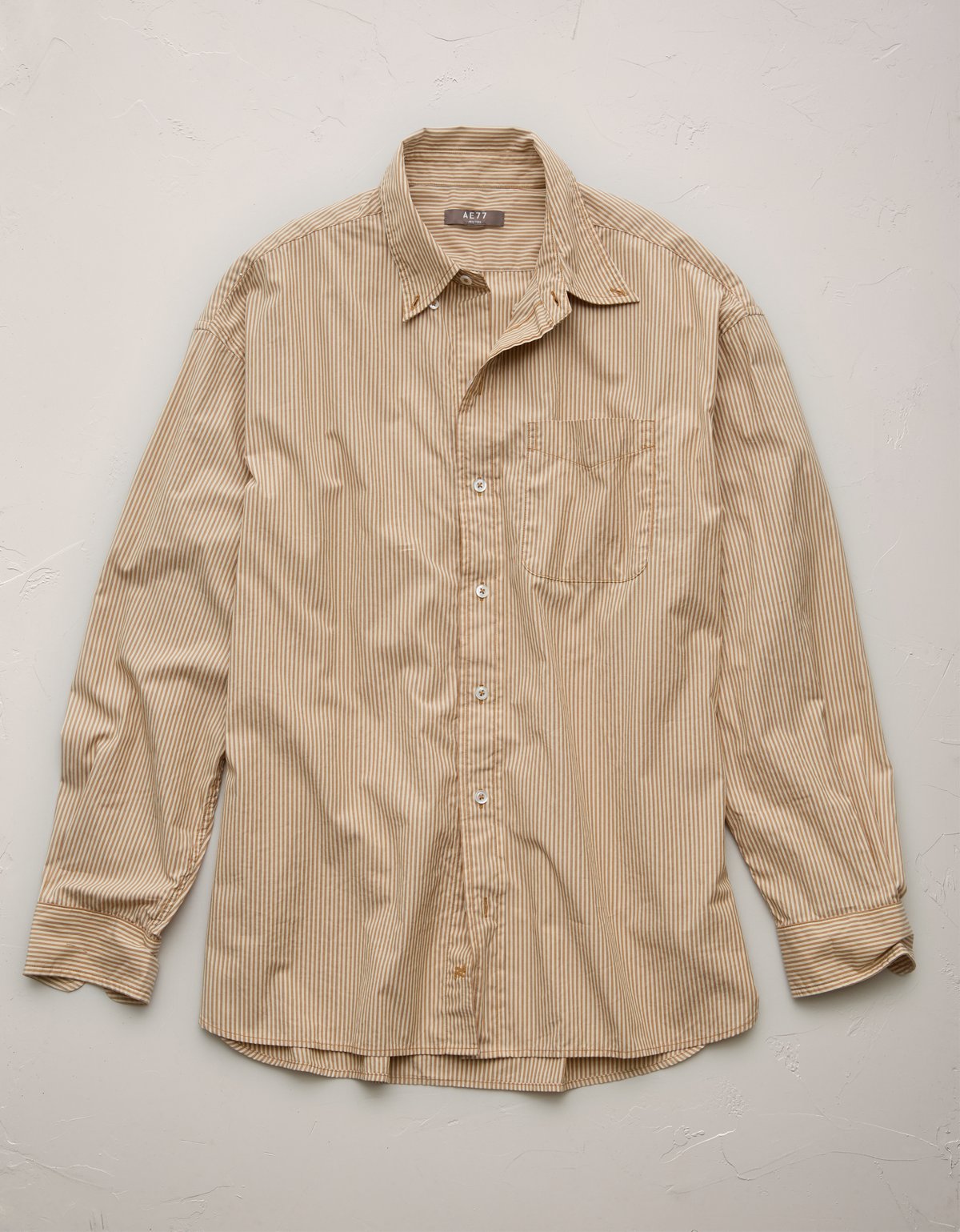 AE77 Premium Relaxed Striped Poplin Button-Up Shirt - image 4