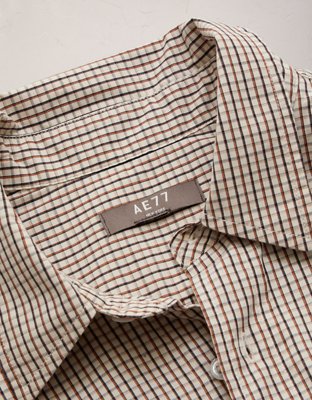 AE77 Premium Relaxed Striped Poplin Button-Up Shirt
