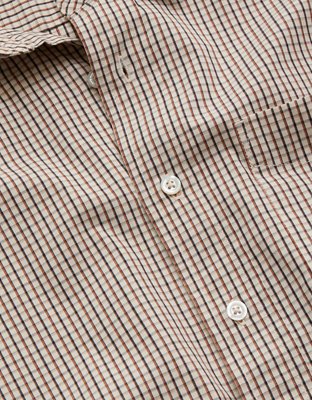 AE77 Premium Relaxed Striped Poplin Button-Up Shirt