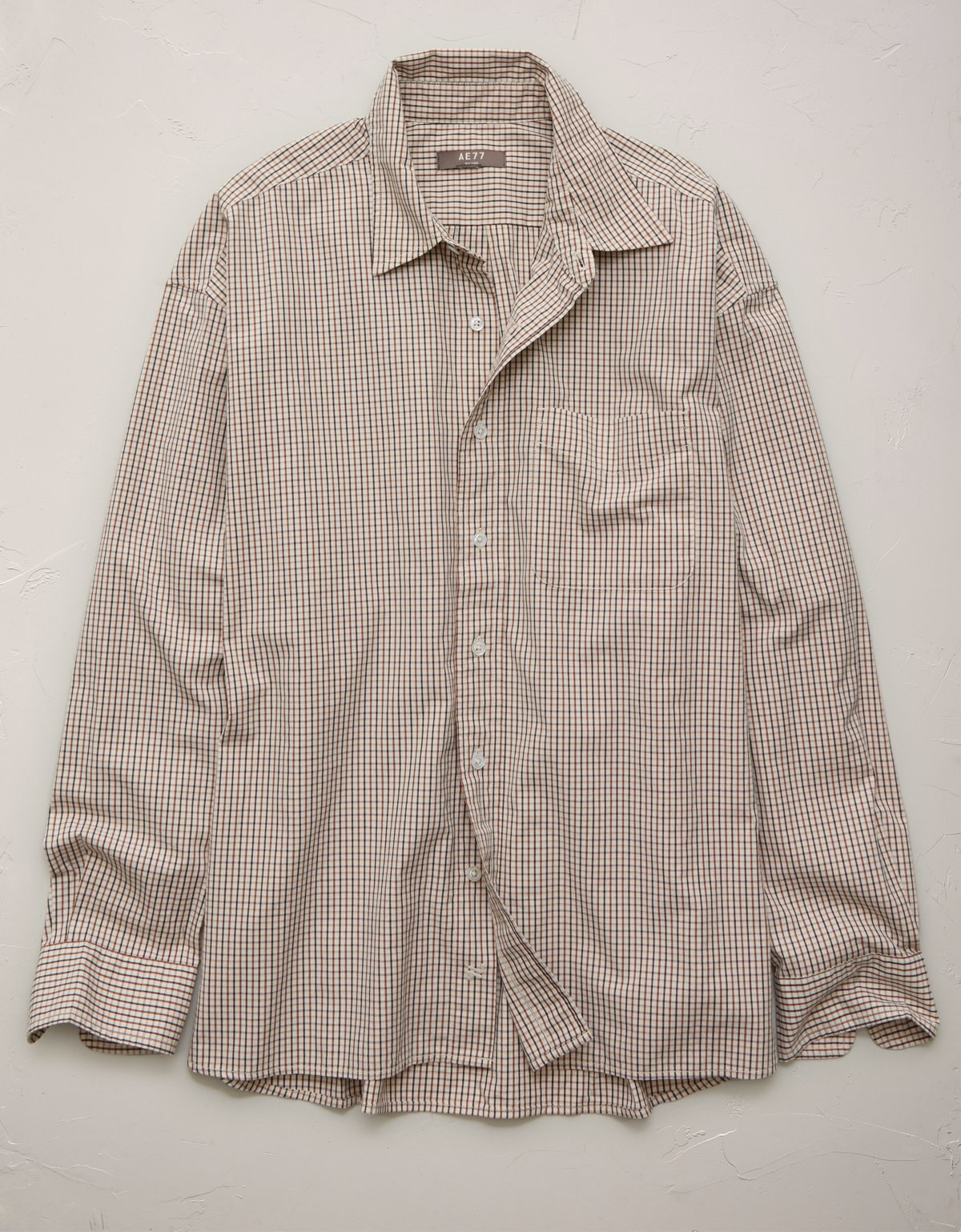 AE77 Premium Relaxed Striped Poplin Button-Up Shirt - image 3