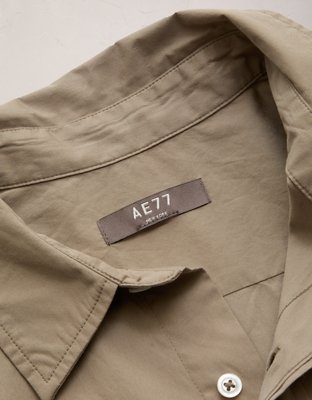 AE77 Premium Relaxed Striped Poplin Button-Up Shirt