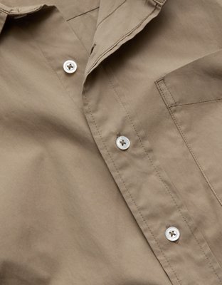 AE77 Premium Relaxed Striped Poplin Button-Up Shirt