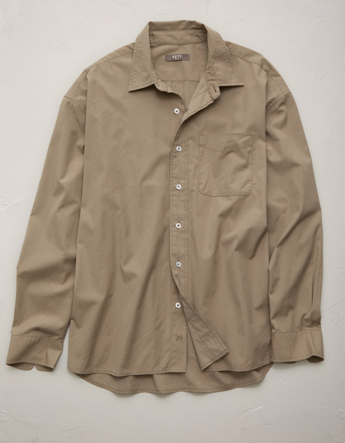 AE77 Premium Relaxed Striped Poplin Button-Up Shirt - image 2