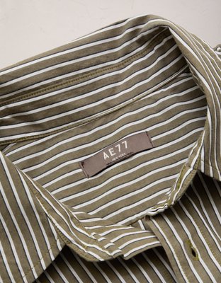 AE77 Premium Relaxed Striped Poplin Button-Up Shirt