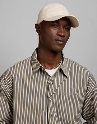 AE77 Premium Relaxed Striped Poplin Button-Up Shirt | American Eagle
