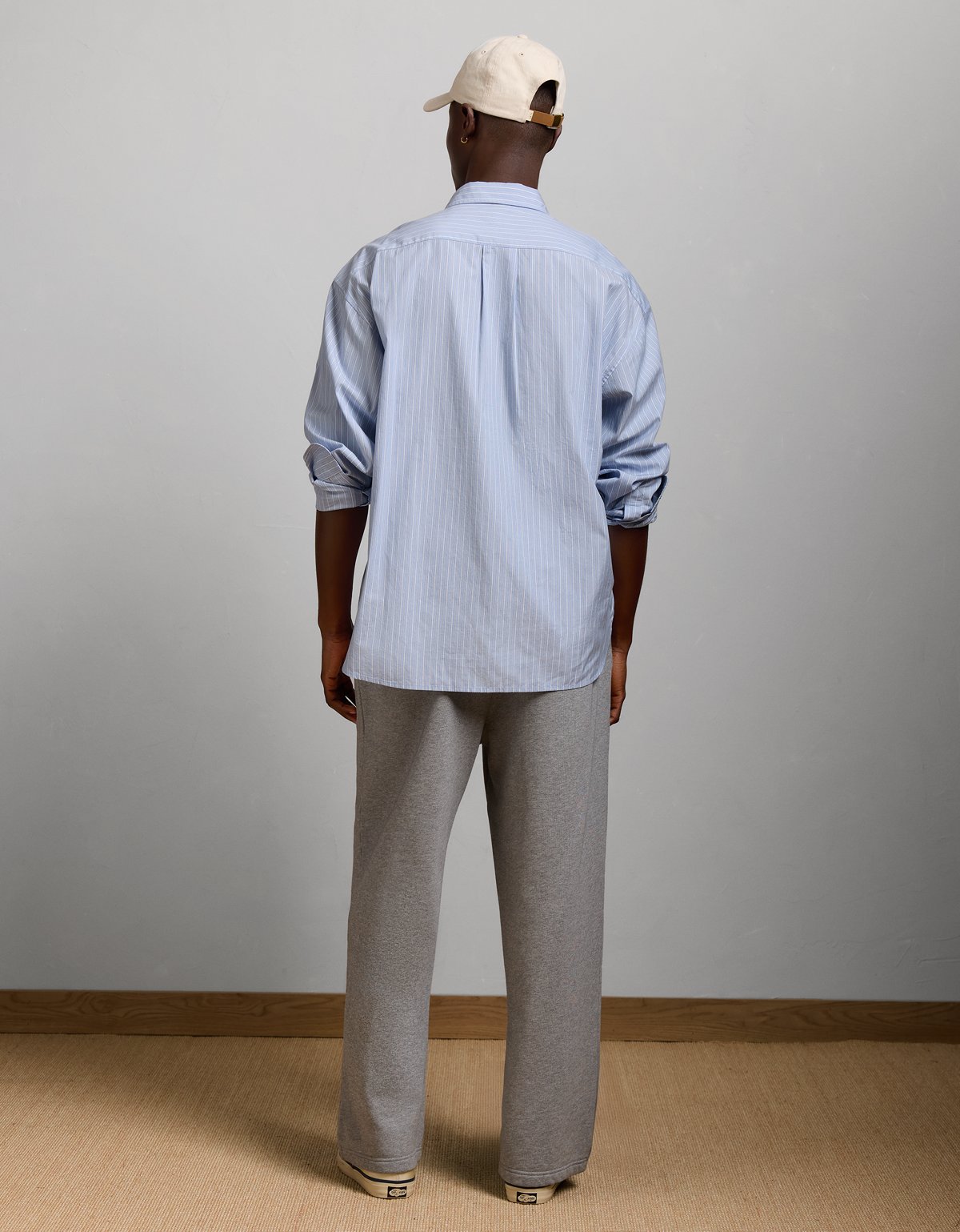 AE77 Premium Relaxed Striped Poplin Button-Up Shirt - image 3
