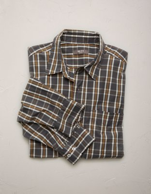 AE77 Premium Relaxed Striped Poplin Button-Up Shirt