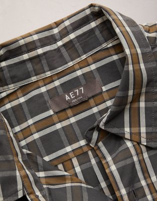 AE77 Premium Relaxed Striped Poplin Button-Up Shirt