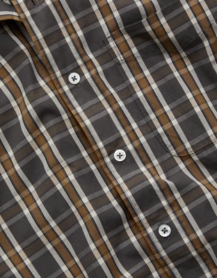 AE77 Premium Relaxed Striped Poplin Button-Up Shirt