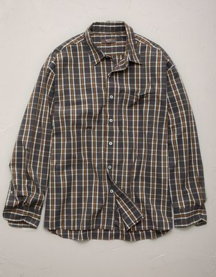 AE77 Premium Relaxed Striped Poplin Button-Up Shirt