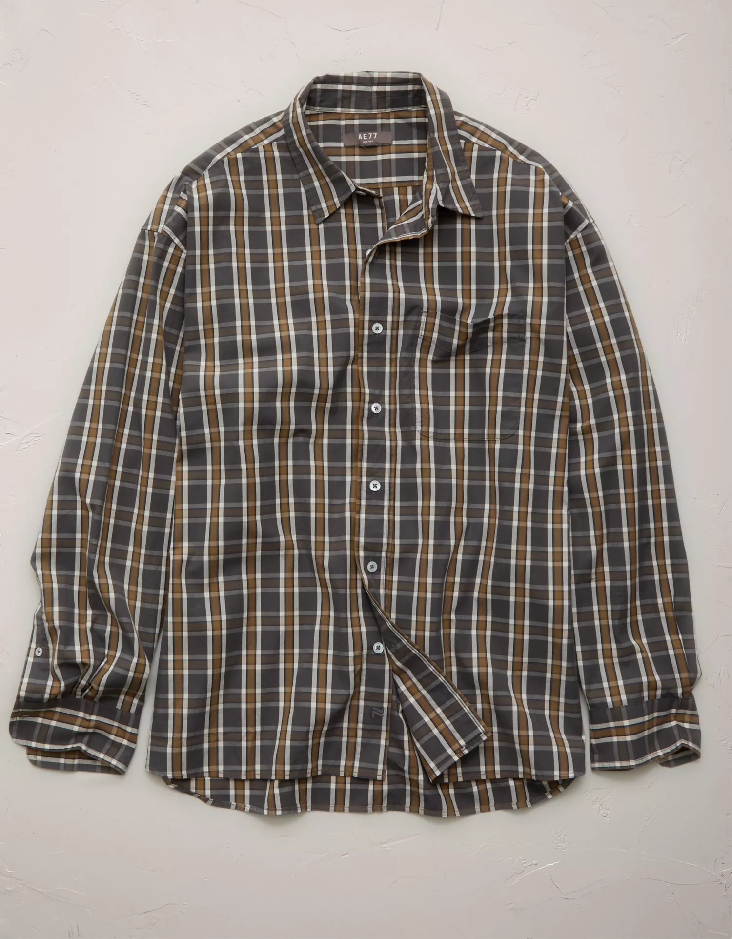 AE77 Premium Relaxed Striped Poplin Button-Up Shirt - thumbnail 3