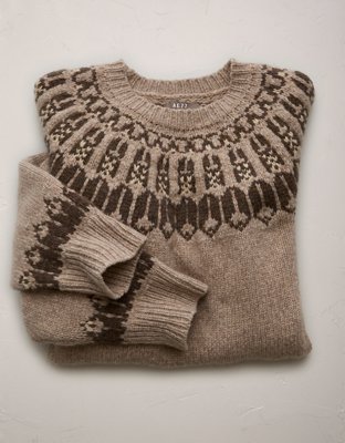 AE77 Premium Wool Fair Isle Sweater