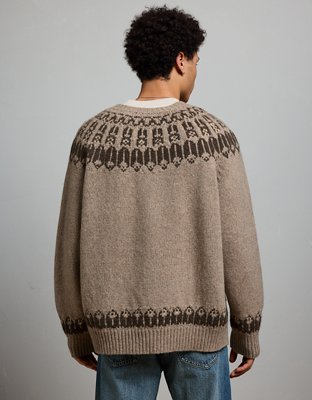 AE77 Premium Wool Fair Isle Sweater