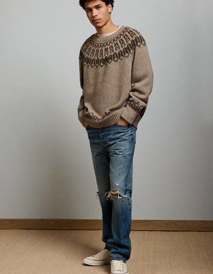 AE77 Premium Wool Fair Isle Sweater