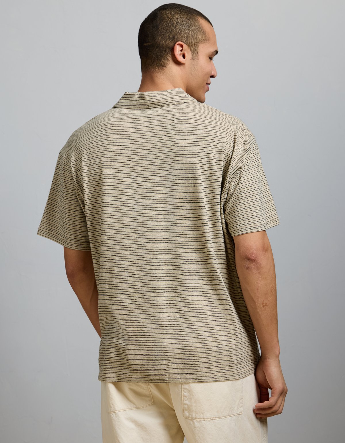 AE77 Premium Linen-Blend Polo Shirt - image 2