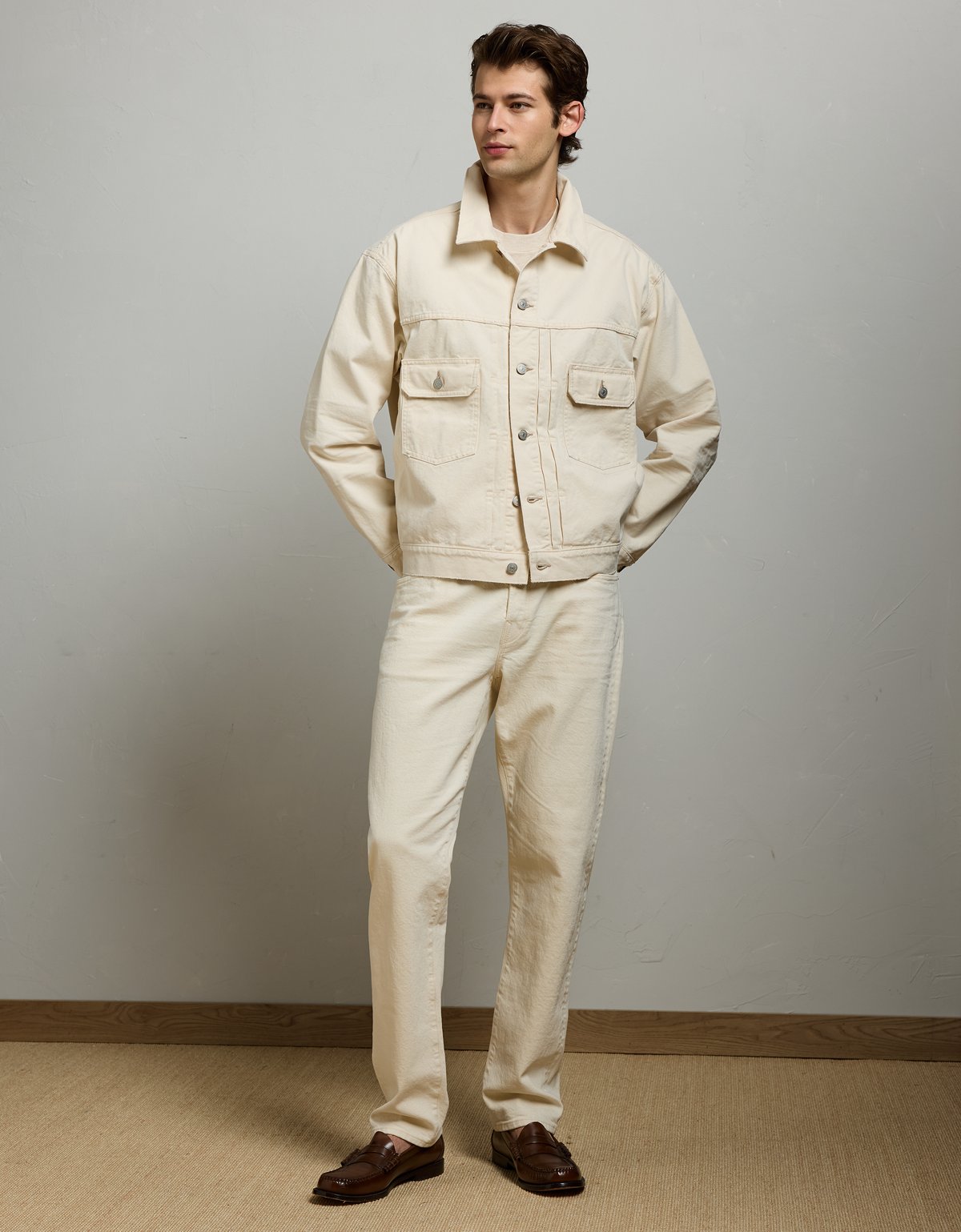 AE77 Premium Slim Fit Denim Trucker Jacket - image 5