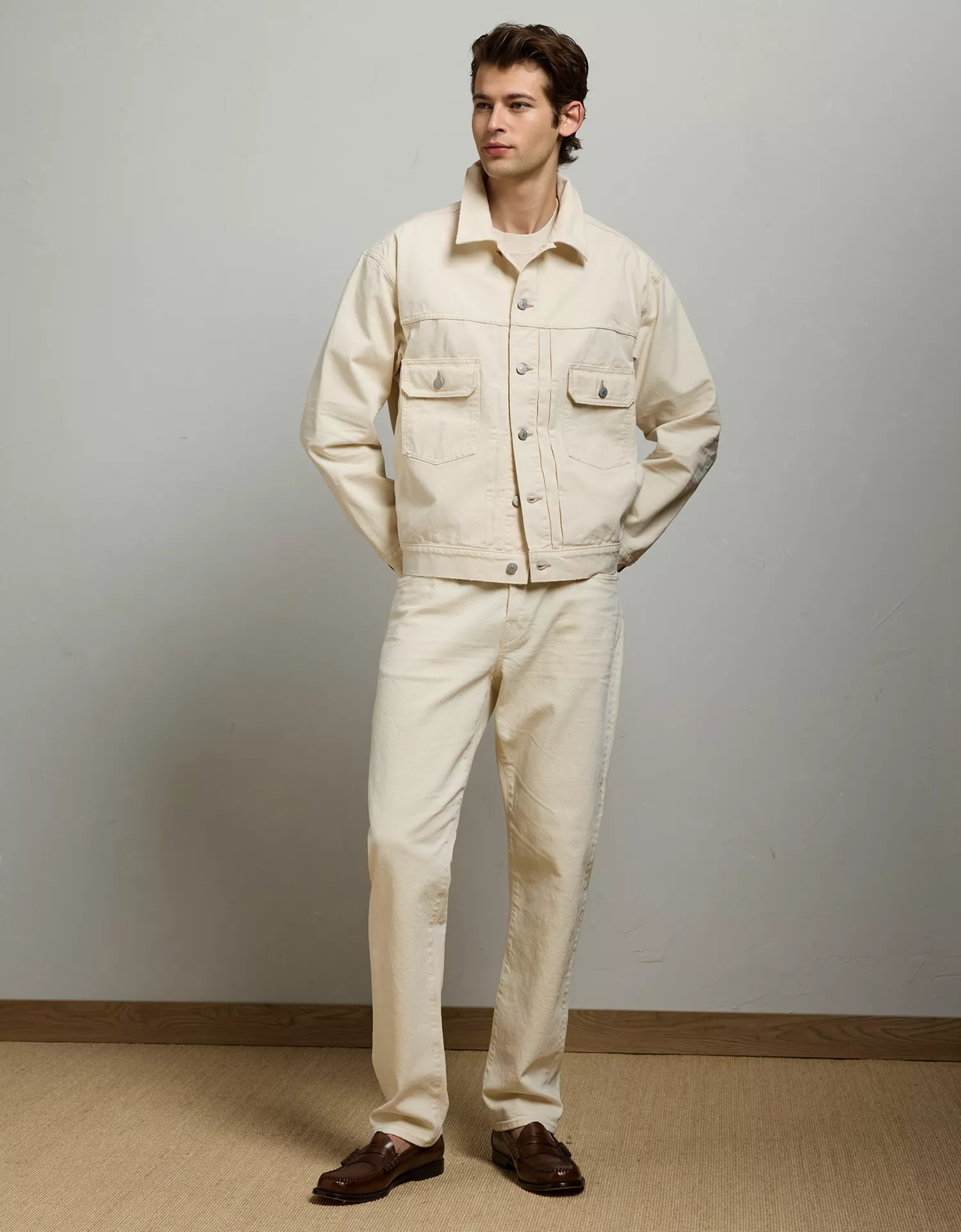 AE77 Premium Slim Fit Denim Trucker Jacket - thumbnail 5