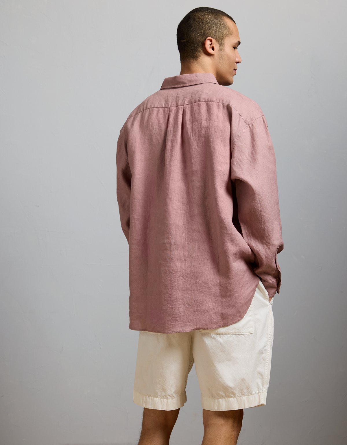AE77 Premium Relaxed Linen Button-Up Shirt - image 2