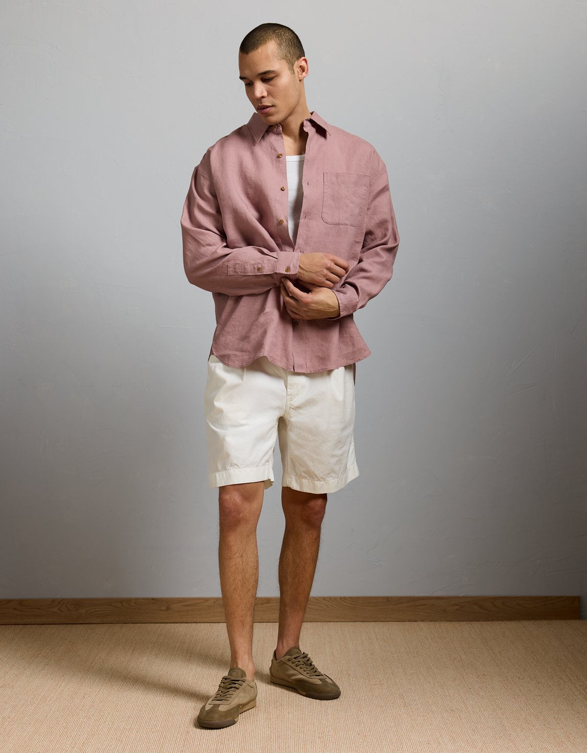 AE77 Premium Relaxed Linen Button-Up Shirt - image 5