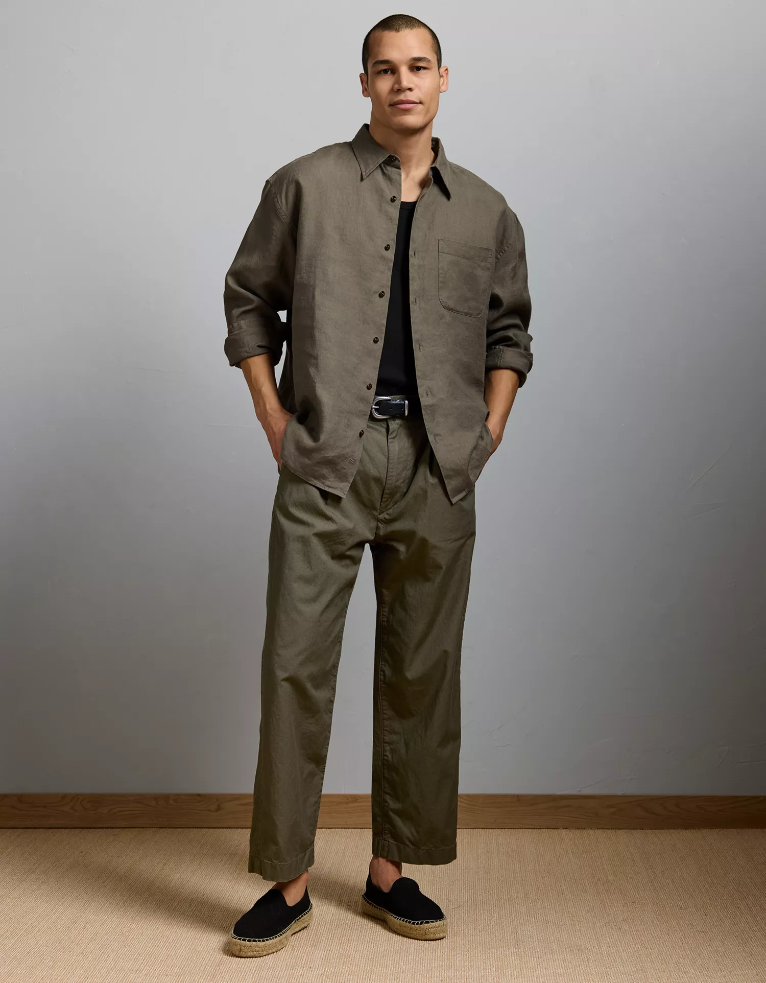 AE77 Premium Relaxed Linen Button-Up Shirt - thumbnail 6