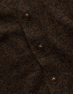Мужской кардиган American Eagle AE77 Premium Fuzzy, цвет: Тёмный коричневый — фото 7