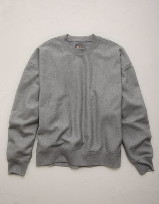 Мужская толстовка American Eagle AE77 Premium Oversized Crewneck, цвет: Меланжевый серый — фото 3
