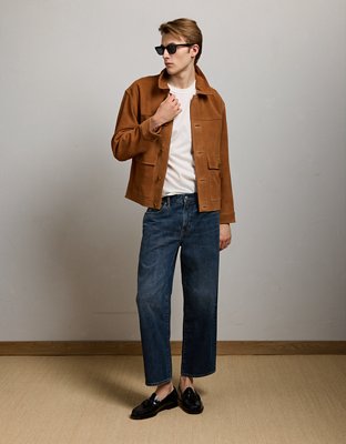 AE77 Suede Trucker Jacket | American Eagle