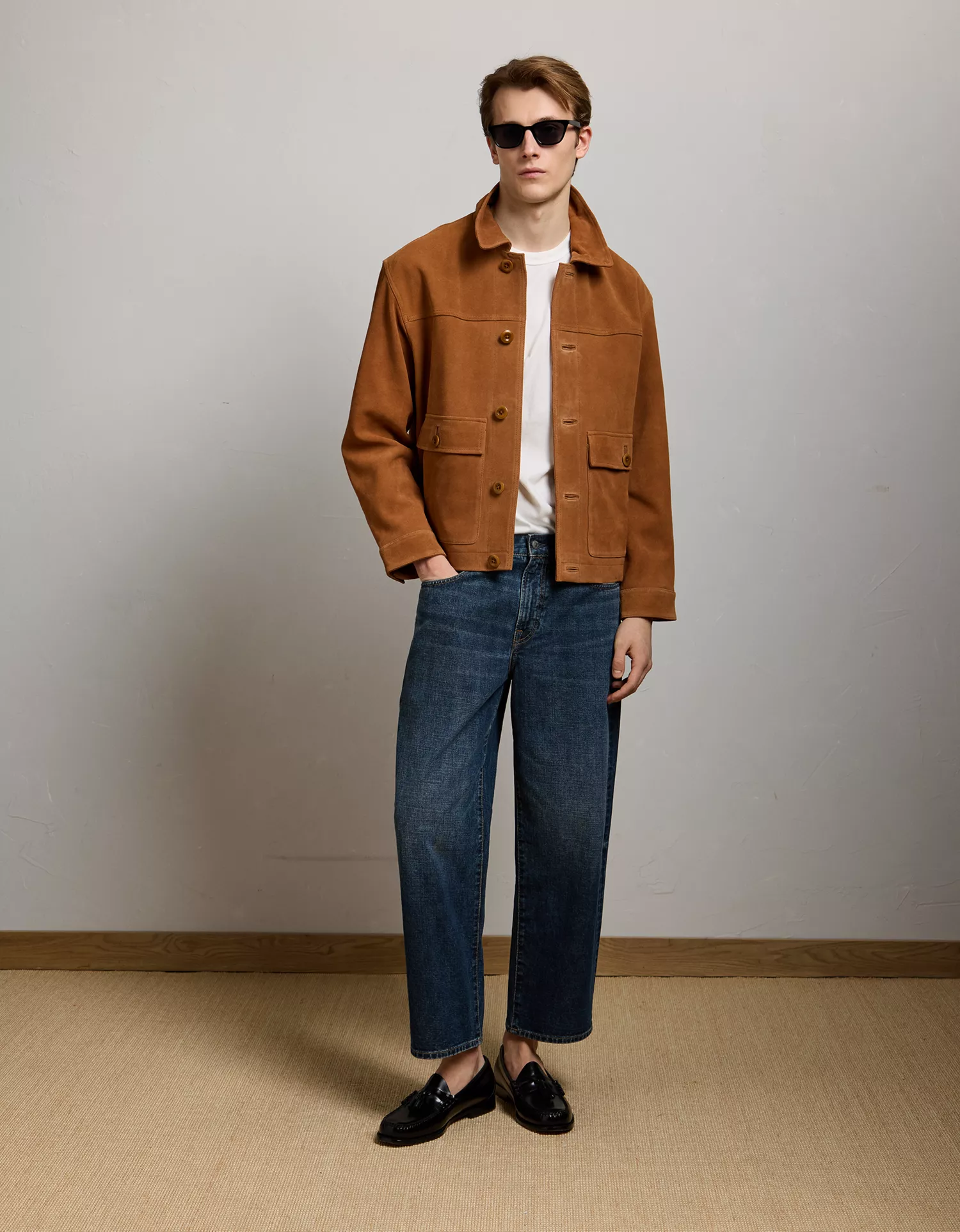 AE77 Suede Trucker Jacket