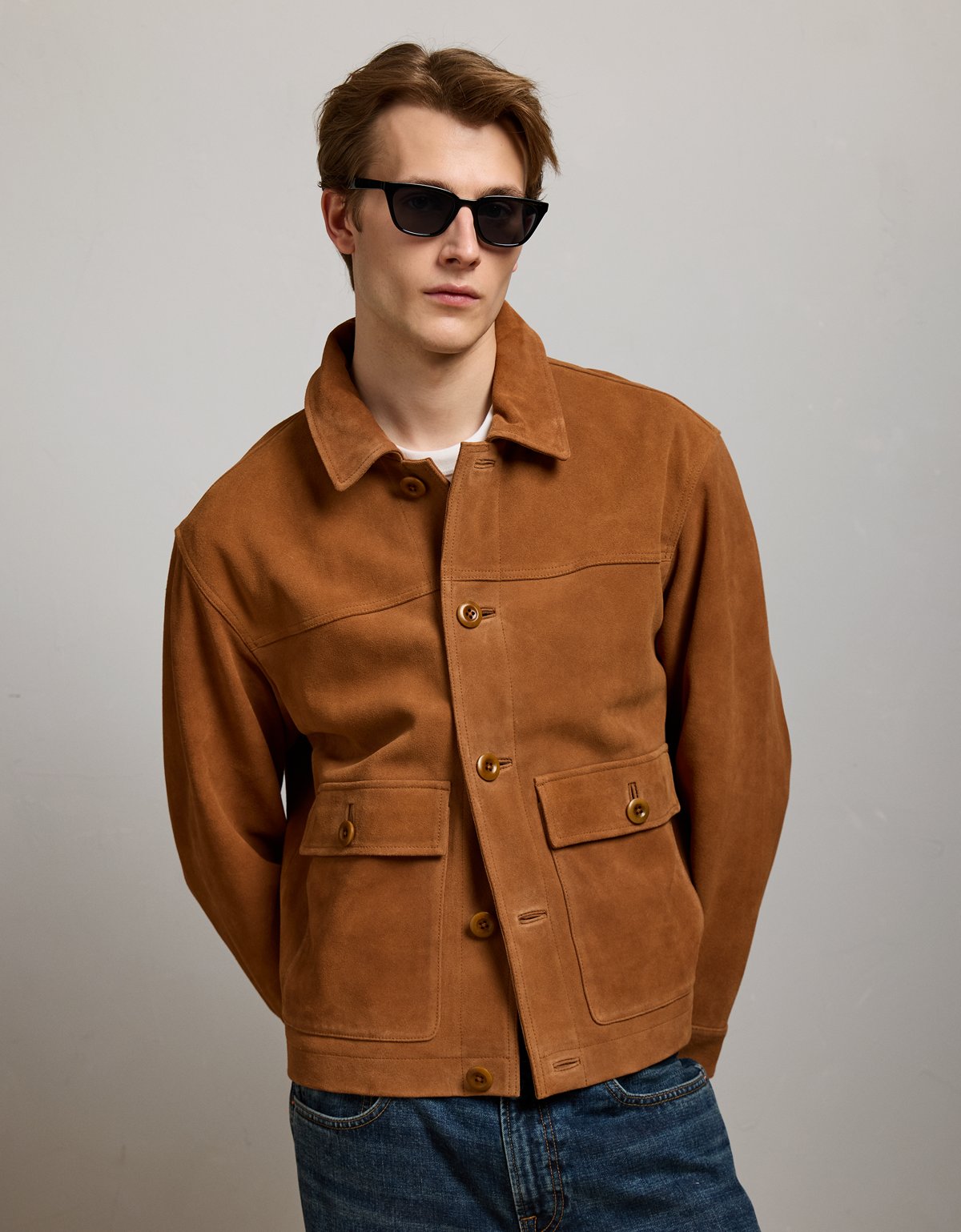 AE77 Suede Trucker Jacket - image 5