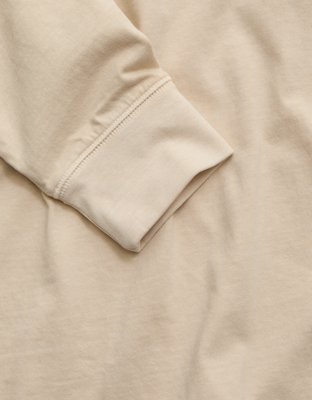 Мужская рубашка American Eagle AE77 Long-Sleeve Surplus Henley, цвет: Кремовый — фото 8