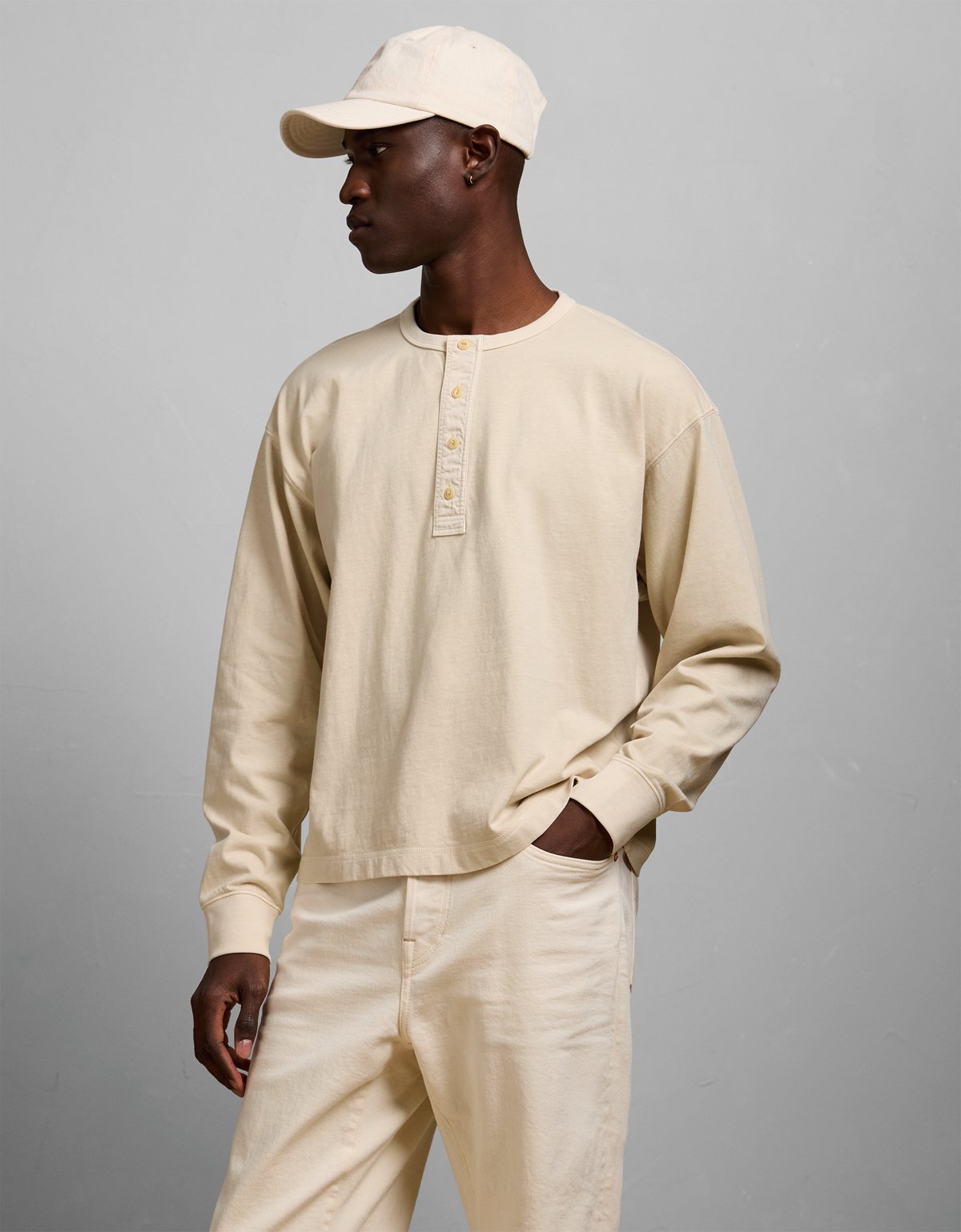 AE77 Long-Sleeve Surplus Henley Shirt - image 5