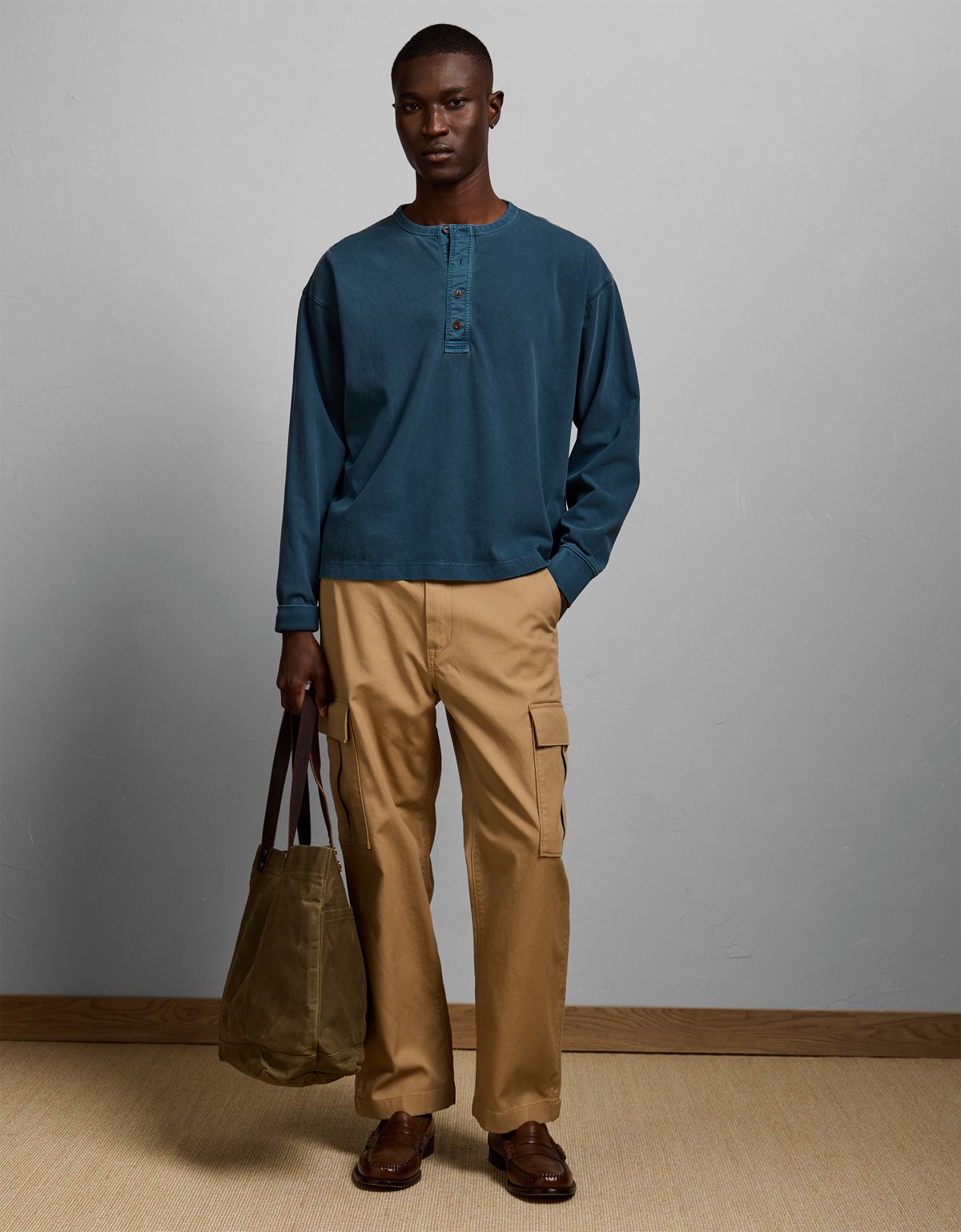 AE77 Long-Sleeve Surplus Henley Shirt - image 5