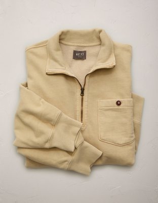 Мужская толстовка American Eagle AE77 Quarter-Zip Fleece, цвет: Светлый коричневый — фото 4