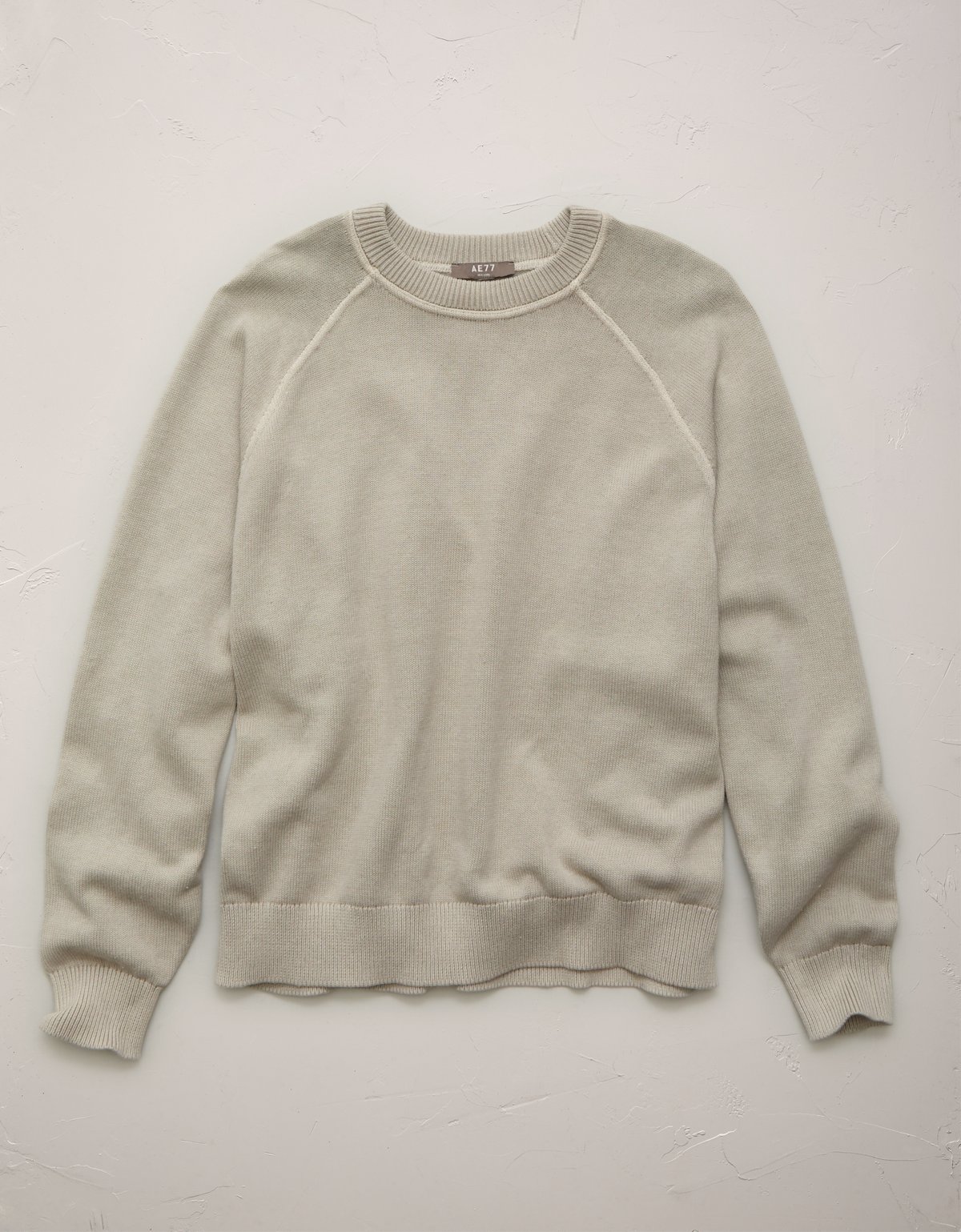 AE77 Garment-Washed Raglan Sweater - image 3