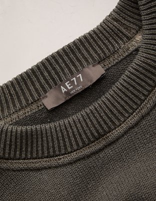 AE77 Garment-Washed Raglan Sweater