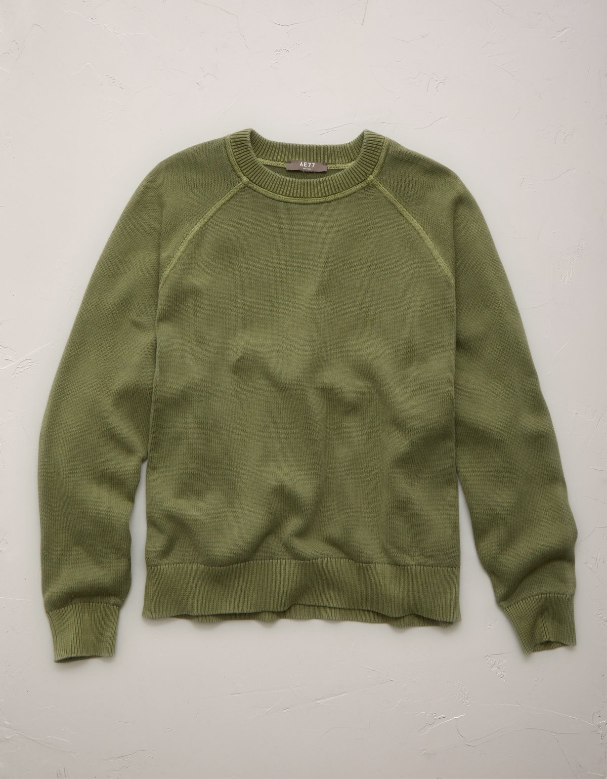 AE77 Garment-Washed Raglan Sweater - image 3