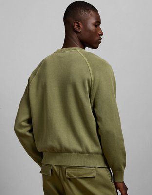 AE77 Garment-Washed Raglan Sweater