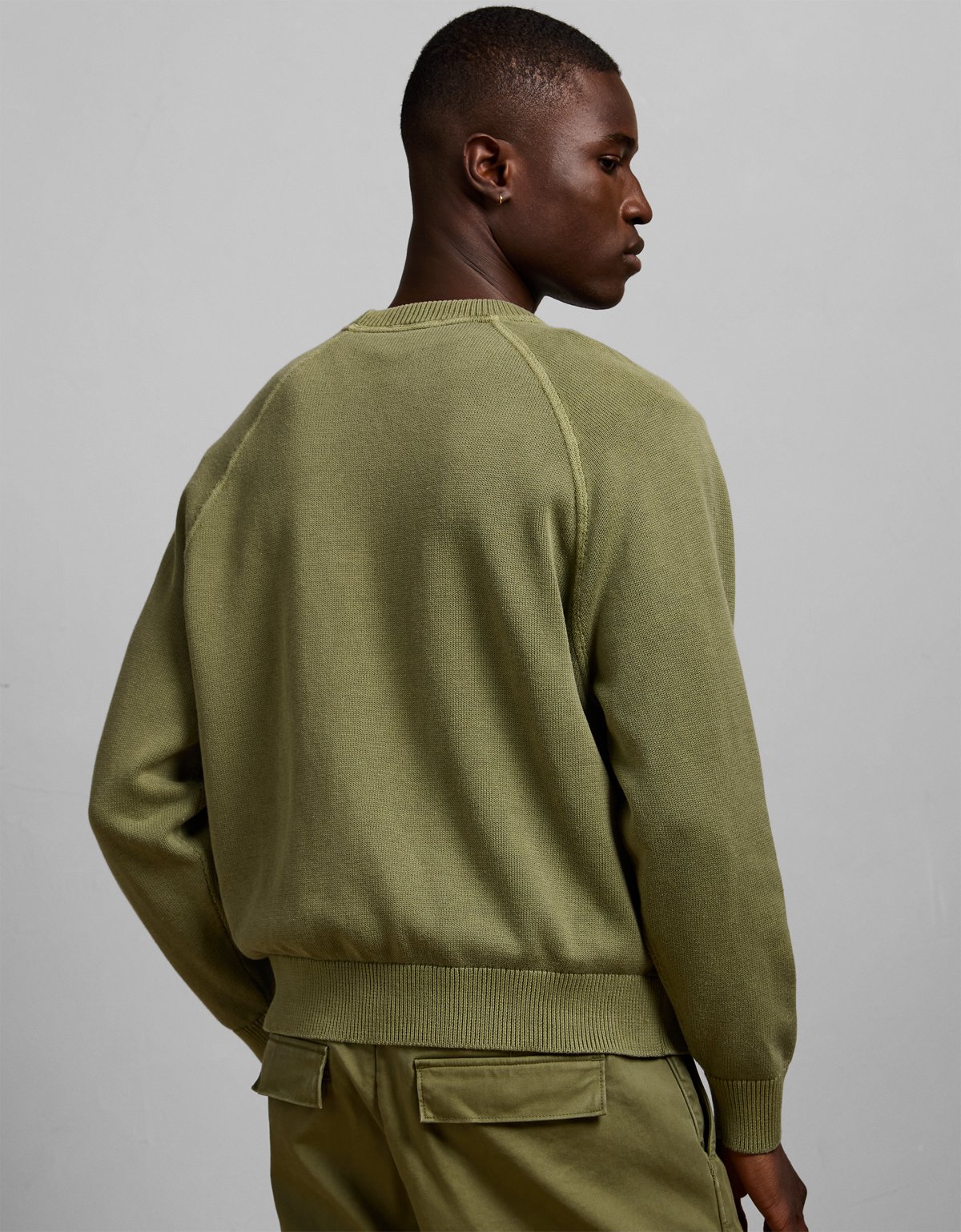AE77 Garment-Washed Raglan Sweater - image 2