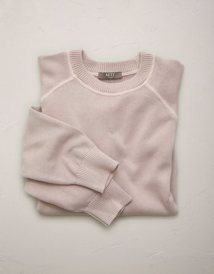 AE77 Garment-Washed Raglan Sweater