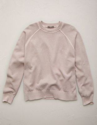 AE77 Garment-Washed Raglan Sweater