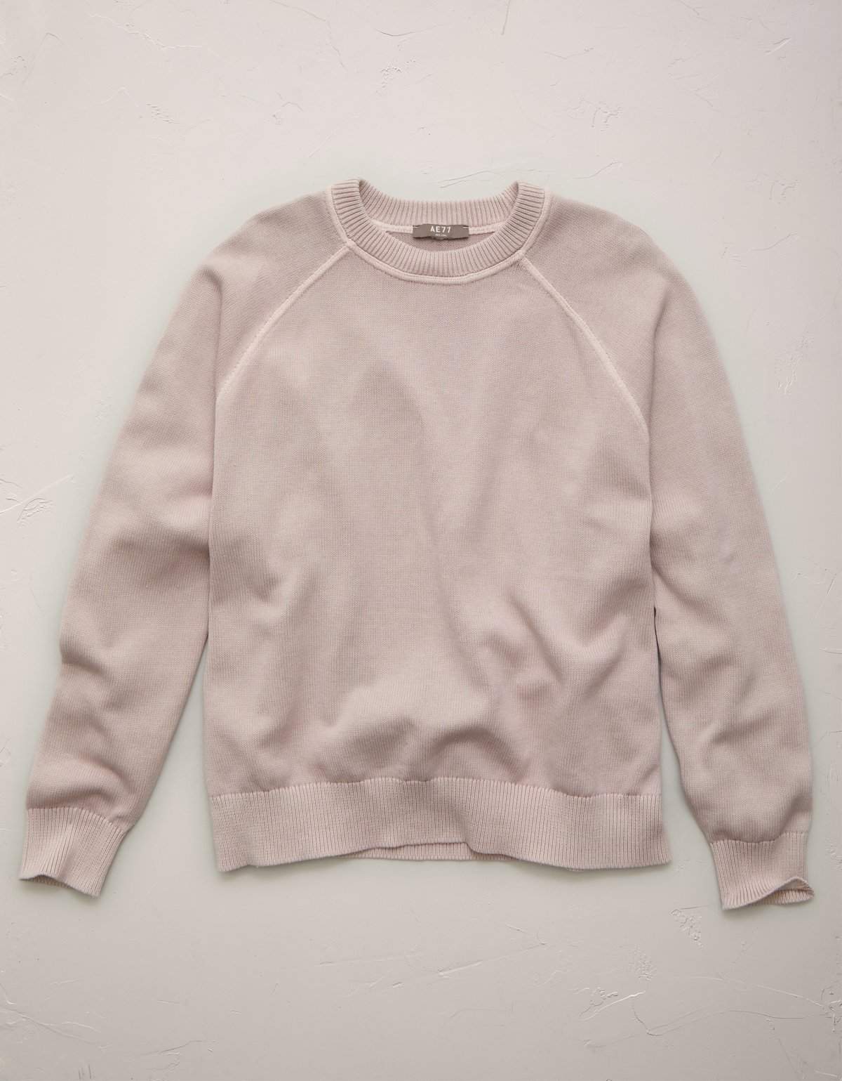 AE77 Garment-Washed Raglan Sweater - image 3