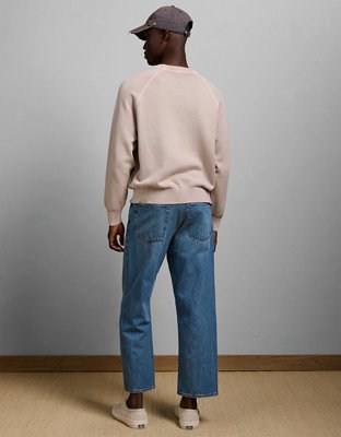 AE77 Garment-Washed Raglan Sweater