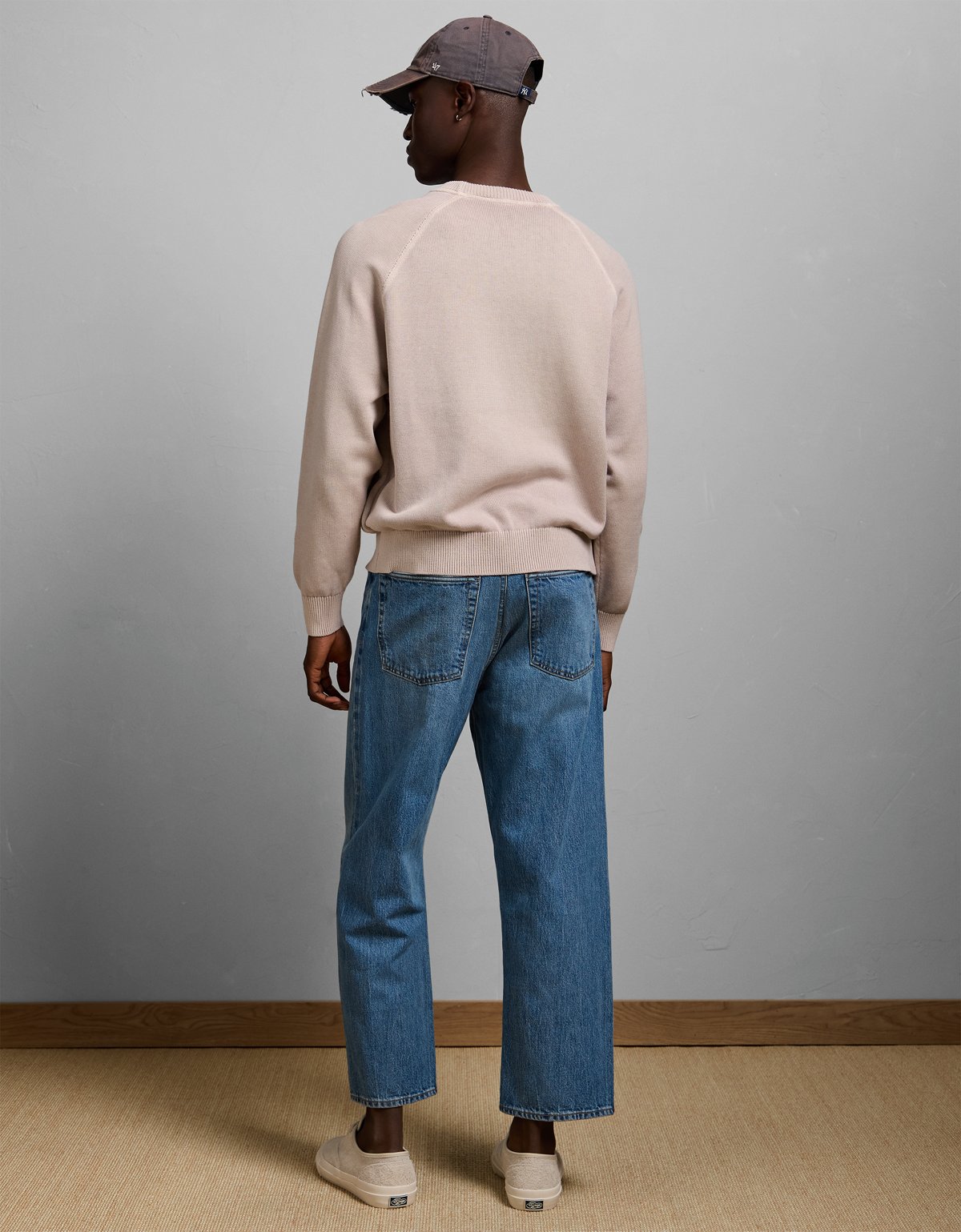AE77 Garment-Washed Raglan Sweater - image 2