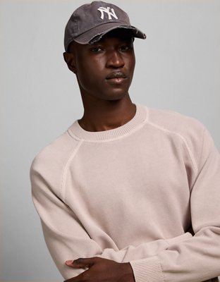 AE77 Garment-Washed Raglan Sweater