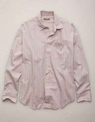 Мужская рубашка American Eagle AE77 Poplin Button-Up, цвет: Ореховый — фото 3