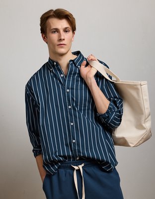 AE77 Poplin Button-Up Shirt from American Eagle - $98