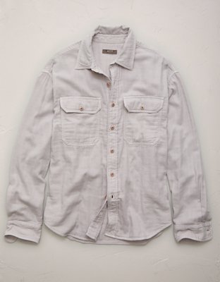 Мужская рубашка American Eagle AE77 Cotton Gauze Utility, цвет: Сиреневый — фото 3
