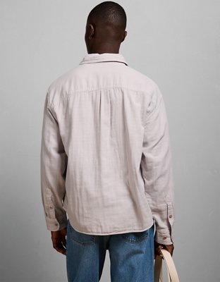 Мужская рубашка American Eagle AE77 Cotton Gauze Utility, цвет: Сиреневый — фото 2
