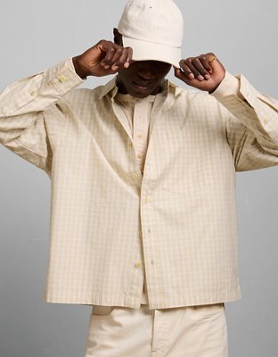 AE77 Poplin Military Button-Up Shirt